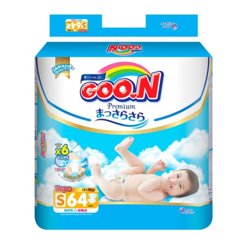 Bỉm - Tã dán GOO.N Premium size S 64 miếng (4 - 8kg)