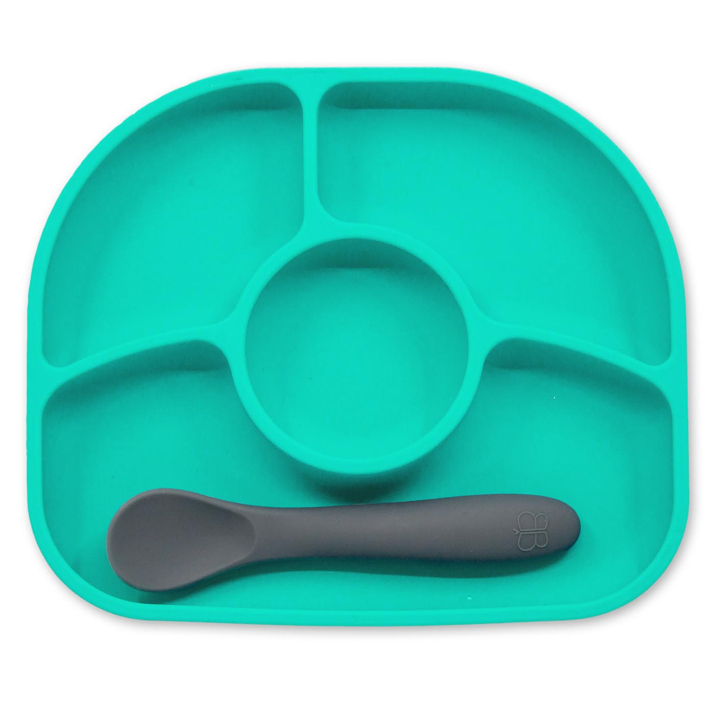 Bộ khay ăn kèm thìa silicone (FDA) bbluv Yumi (Aqua)