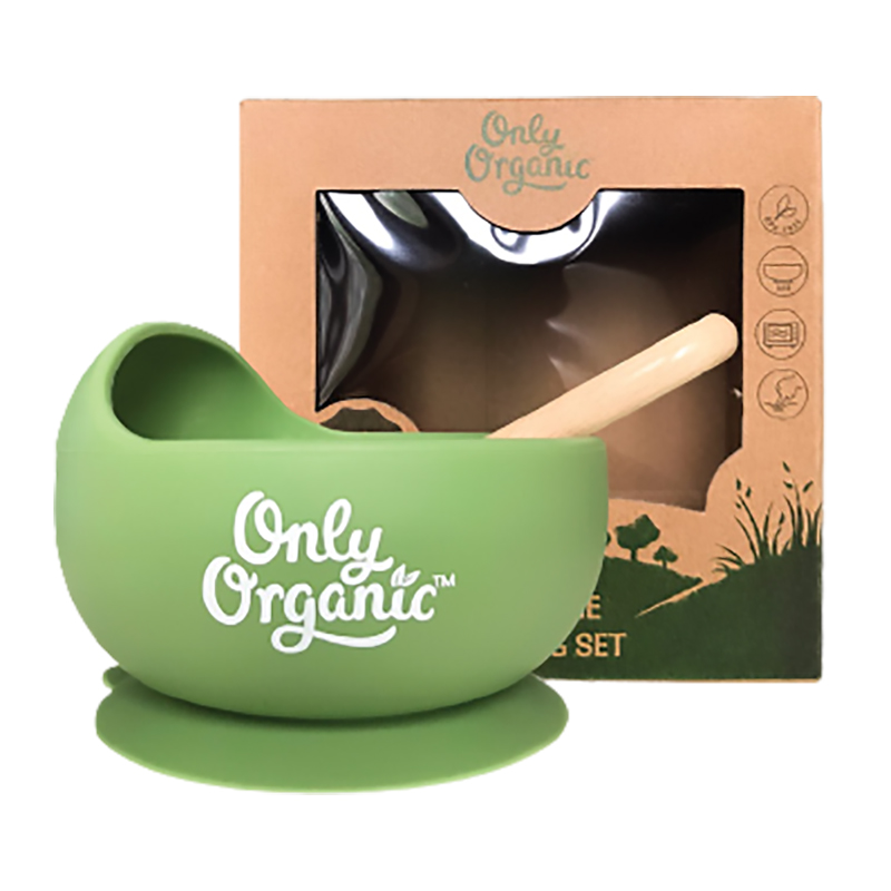Bộ thìa và bát ăn dặm Only Organic silicon cao cấp