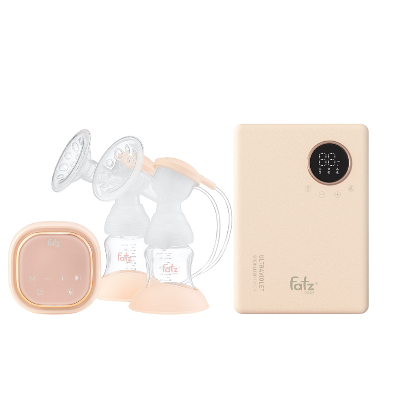 Combo Máy Hút Sữa Điện Đôi Fatzbaby Resonance 3 + Máy Tiệt Trùng Sấy Khô UVC - LED Fatzbaby King 2
