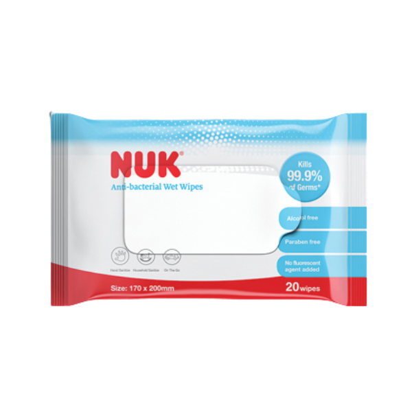 Khăn ướt diệt khuẩn NUK không chứa cồn (20 tờ)