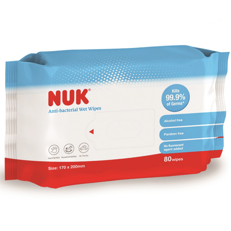Khăn ướt diệt khuẩn NUK không chứa cồn (80 tờ)