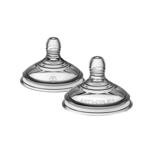 Núm ty silicon thay bình sữa Tommee Tippee Advanced Anti-Colic Medium Flow từ 3-6 tháng (vỉ đôi)