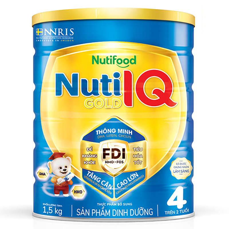 Sữa bột Nuti IQ Gold 4 lon 1.5Kg (2 - 6 tuổi)