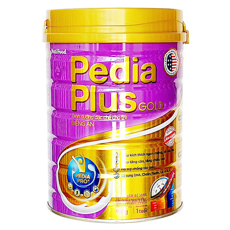 Sữa bột Pedia Plus Gold lon 900g (trẻ từ 1 tuổi trở lên)