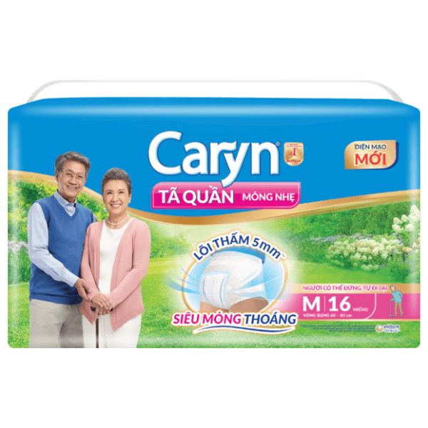 Tã Quần Người Lớn Mỏng Nhẹ Caryn Size M 16 Miếng