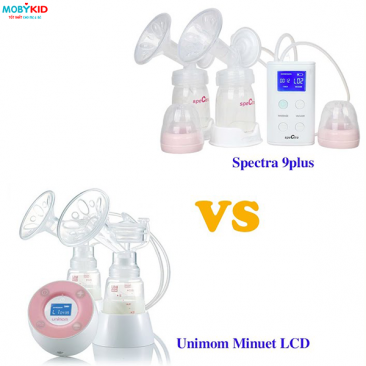Review so sánh máy húy sữa điện đôi Unimom Minuet LCD và Spectra 9 Plus?