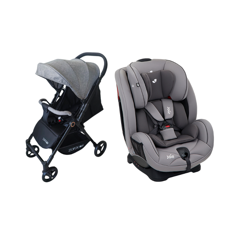 Xe đẩy cho bé Zaracos Suber 2976 + Ghế ngồi ô tô trẻ em Joie Stages Gray Flannel