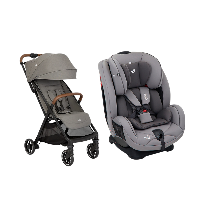 Xe Đẩy Trẻ Em Joie Pact Pro W/ RC & ADPT Pebble + Ghế ngồi ô tô trẻ em Joie Stages Gray Flannel
