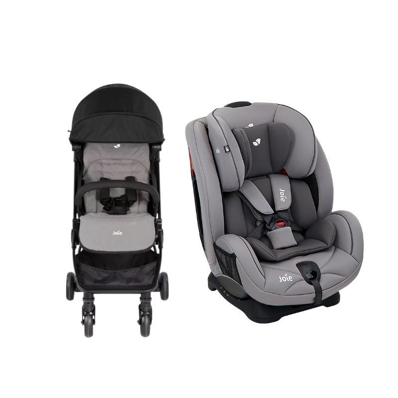 Xe đẩy trẻ em Joie Pact W/ RC&ADPT&TB Ember + Ghế ngồi ô tô trẻ em Joie Stages Gray Flannel