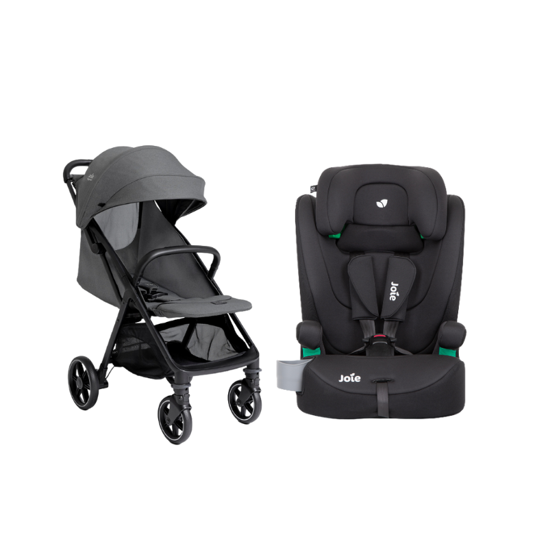Xe Đẩy Trẻ Em Joie Parcel LX Signature Ebony + Ghế Ngồi Ô Tô Trẻ Em Joie Elevate R129 Shale