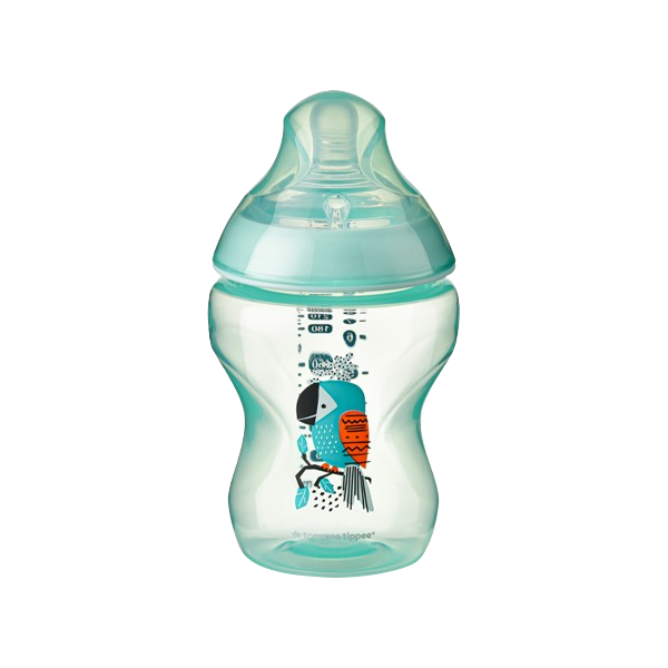 Bình Sữa Ty Siêu Mềm Tự Nhiên Tommee Tippee Closer To Nature 260ml, Núm Ty Đi Kèm 3-6 Tháng – Xanh Ngọc