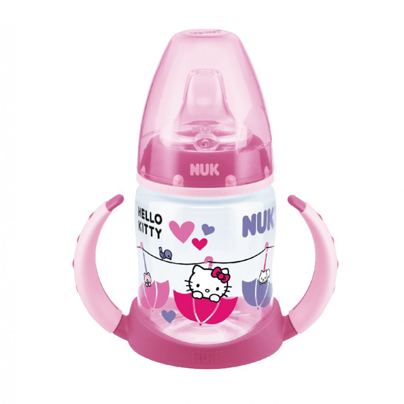 Bình tập uống NUK PP Hello Kitty 150ml màu hồng