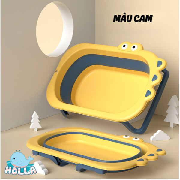 Chậu Tắm Cá Sấu Gấp Gọn Kèm Phao HOLLA HL-03139 Màu Cam