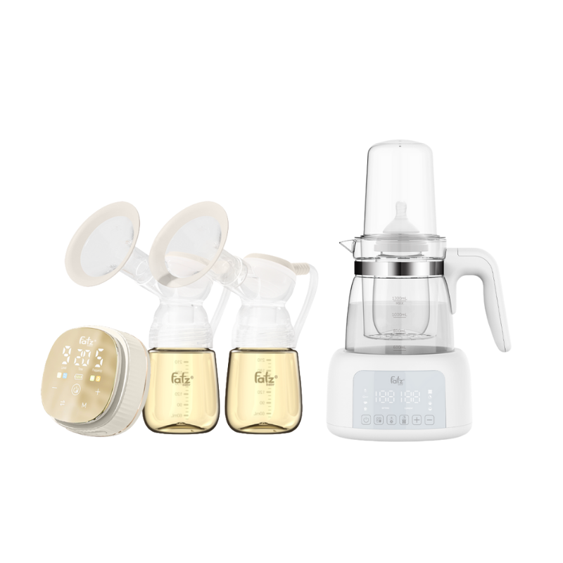 Combo Máy Hút Sữa Điện Đôi Fatzbaby Resonance 12 Plus + Máy Đun Và Hâm Nước Pha Sữa Fatzbaby Quick 12 Plus+