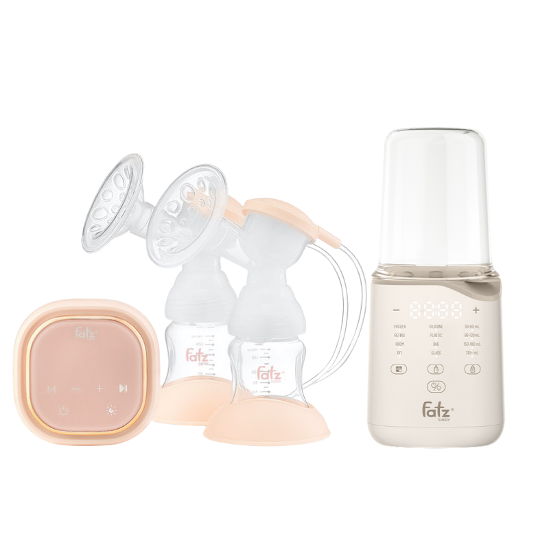 Combo Máy Hút Sữa Điện Đôi Fatzbaby Resonance 3 + Máy Hâm Sữa & Tiệt Trùng Siêu Tốc Thông Minh Fatzbaby Mono 11 Plus