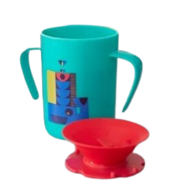 Ly tập uống nước chống đổ cho bé Tommee Tippee 360 Deco Trainer 200ml từ 6 tháng – Xanh cổ vịt
