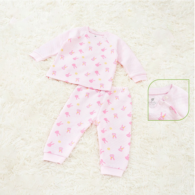 NH126B.1 - Bộ quần áo chần bông Lullaby màu hồng thỏ