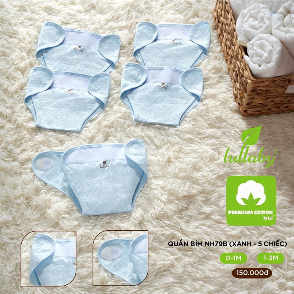 NH79B.5 - Quần bỉm sơ sinh Lullaby màu xanh nhạt