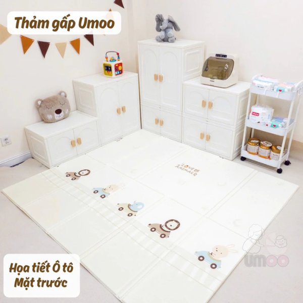 Thảm Gấp Umoo 1 cm UM-0766 Họa Tiết Ô Tô (1m8x2m)