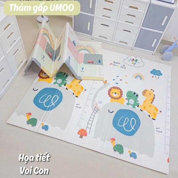 Thảm Gấp Umoo 1.5cm UM-0766 Họa Tiết Voi Con (1m8x2m)