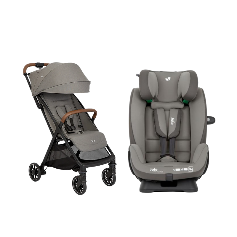 Xe Đẩy Trẻ Em Joie Pact Pro W/ RC & ADPT Pebble + Ghế Ngồi Ô Tô Joie Every Stage R129 Cobble Stone