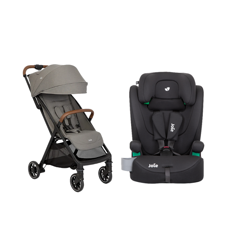 Xe Đẩy Trẻ Em Joie Pact Pro W/ RC & ADPT Pebble + Ghế Ngồi Ô Tô Trẻ Em Joie Elevate R129 Shale