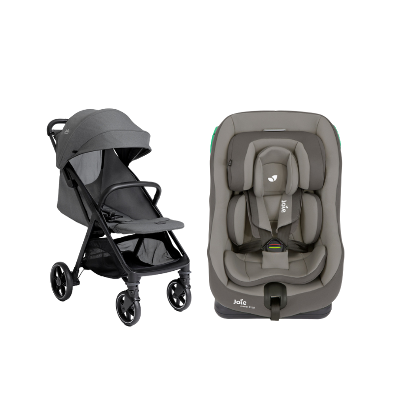 Xe Đẩy Trẻ Em Joie Parcel LX Signature Ebony + Ghế Ngồi Ô Tô Trẻ Em Joie Steadi R129 Cobble Stone