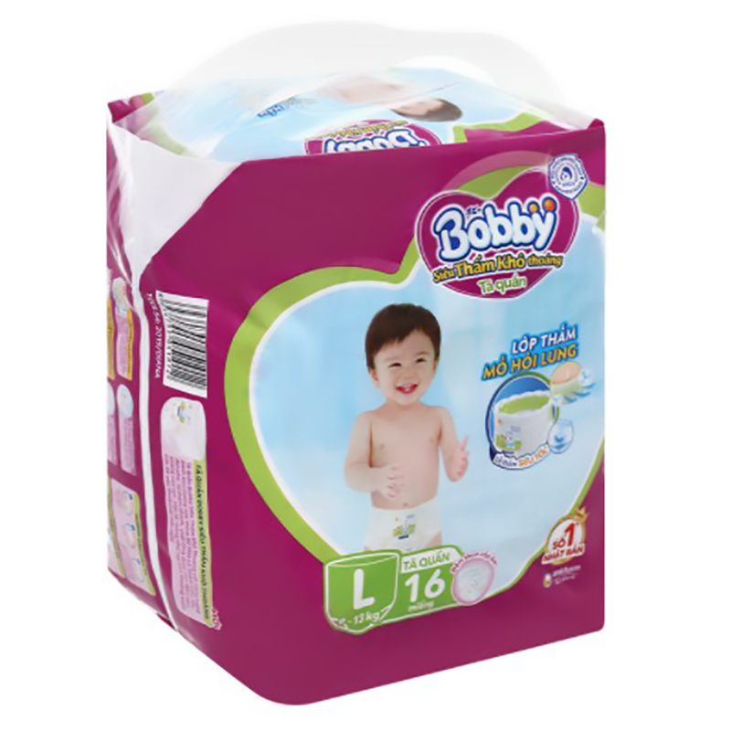 Bỉm - Tã quần Bobby Fresh Pants size L - 16 miếng (9 - 13kg)