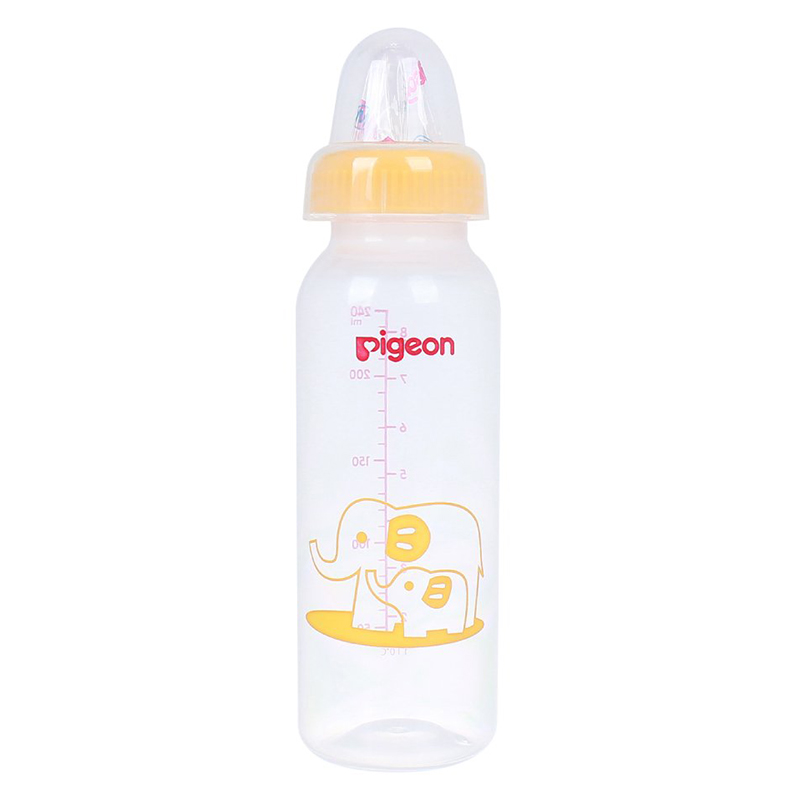 Bình Sữa Pigeon PP Tiêu Chuẩn Voi Màu Vàng 240ml