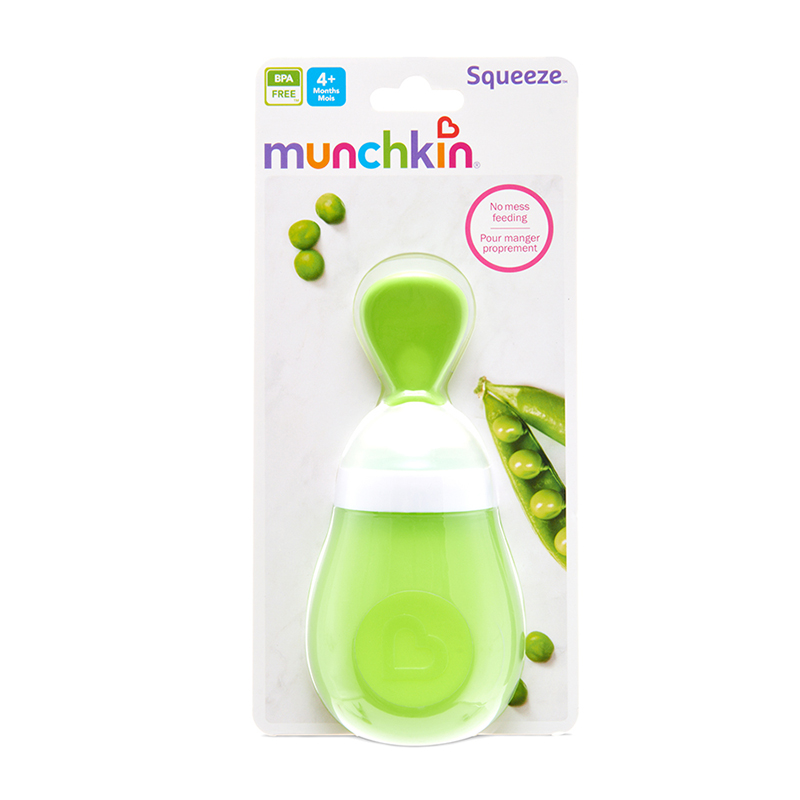 Bình thìa ăn dặm Munchkin màu xanh lá