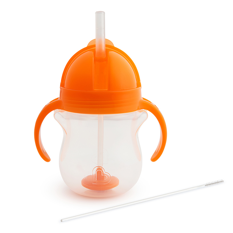 Cốc ống hút mọi tư thế Munchkin 207ml màu cam