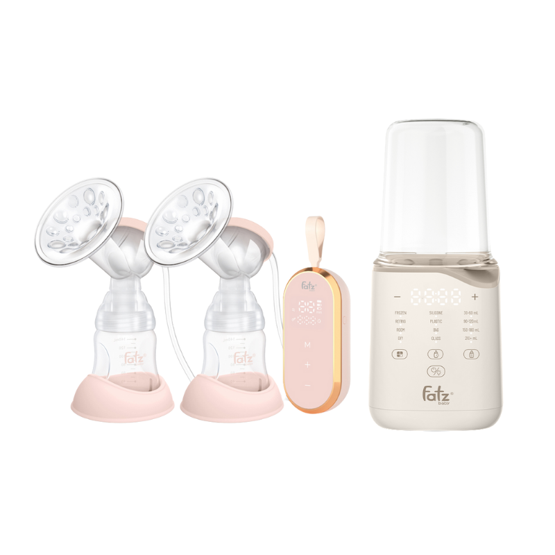 Combo Máy Hút Sữa Điện Đôi Fatzbaby Resonance 5 + Máy Hâm Sữa & Tiệt Trùng Siêu Tốc Thông Minh Fatzbaby Mono 11 Plus