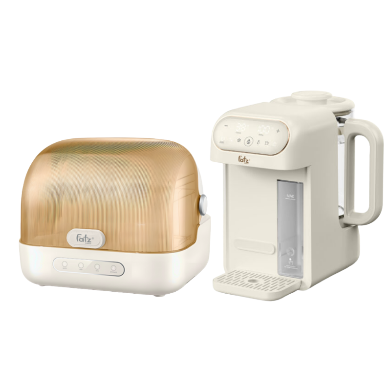 Combo Máy Úp Bình Sữa, Tiệt Trùng UVC, Sấy Khô Và Bảo Quản Fatzbaby Tidy 6 + Máy Đun Và Hâm Nước Pha Sữa Thông Minh Tiện Lợi Fatzbaby Smart 12 Plus