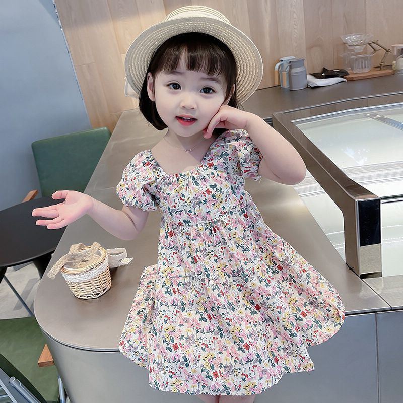 DV509 - Đầm Hoa Cho Bé Tay Phồng
