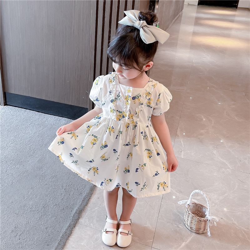 DV536 - Đầm Hoa Cho Bé Dễ Thương - Màu Trắng