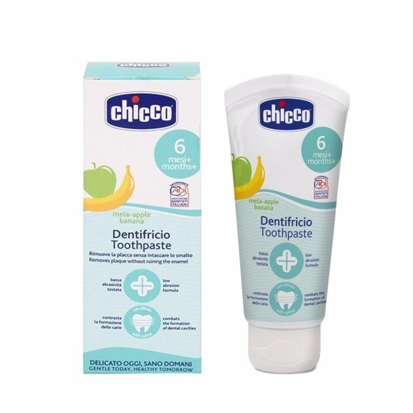 Kem Đánh Răng Hương Chuối - Táo 6M+ Chicco