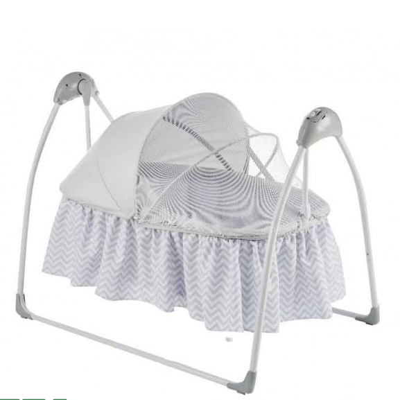 Nôi tự động cao cấp Mastela SG239 - Màu ghi viền kẻ ngang