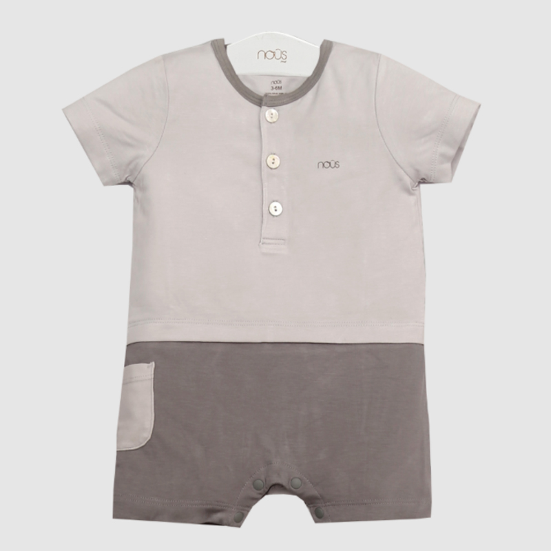 S512S1NC9M165 - Bộ quần áo Nous Body cộc vải Nu Petit - Màu ghi
