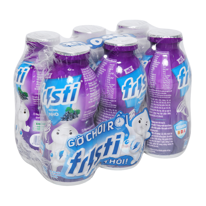 Sữa chua uống Fristi vị nho - Lốc 6 chai 80ml