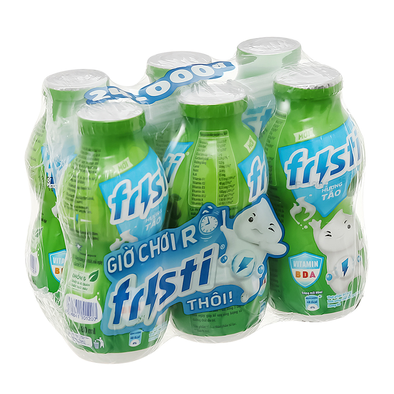 Sữa chua uống Fristi vị táo - Lốc 6 chai 80ml