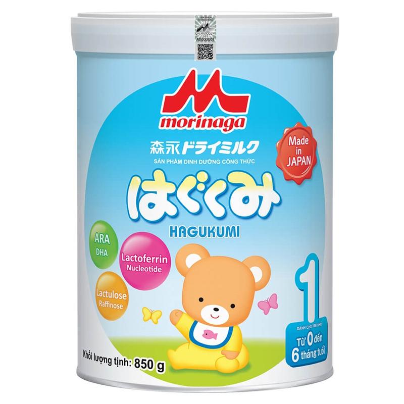 Sữa Morinaga Hagukumi số 1 850g (0-6 tháng tuổi)