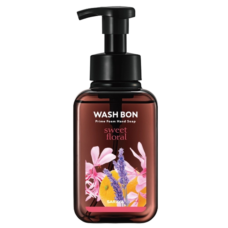 Xà phòng rửa tay thảo mộc tạo bọt Wash Bon hương hoa dịu ngọt chai 500ml