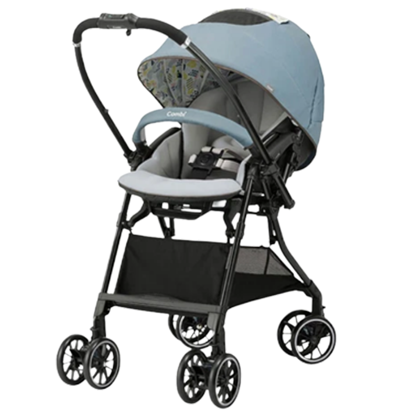 Xe đẩy Combi Sugocal Light 4 bánh quay tự động màu xanh dương