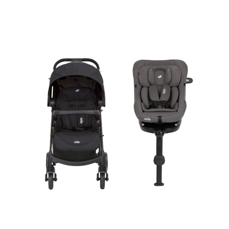 Xe Đẩy Trẻ Em Joie Muze LX W/ FM Coal + Ghế Ngồi Ô Tô Trẻ Em Joie I-Pivot 360 Thunder