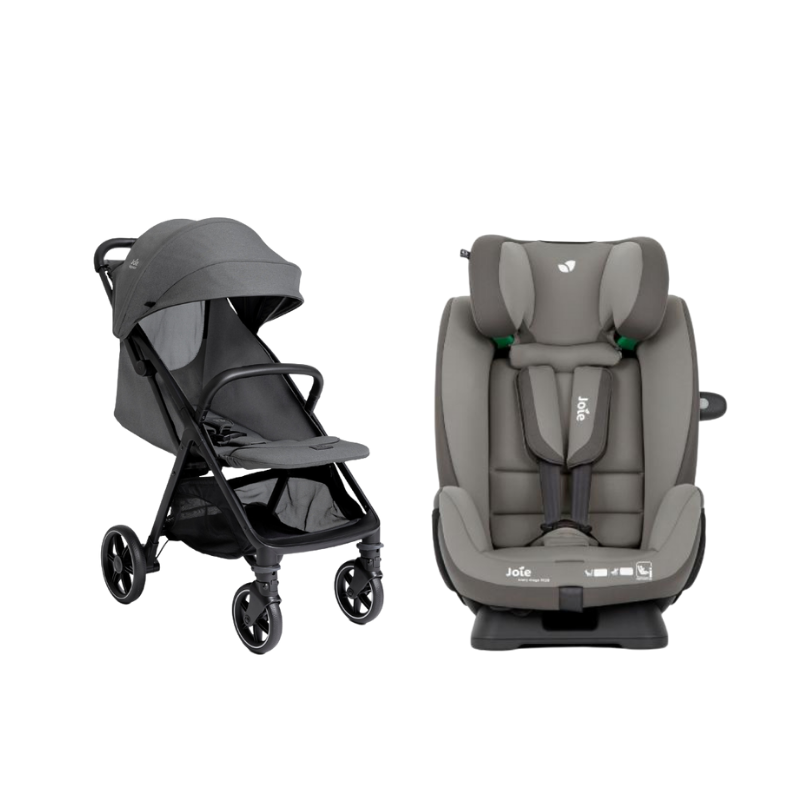 Xe Đẩy Trẻ Em Joie Parcel LX Signature Ebony + Ghế Ngồi Ô Tô Joie Every Stage R129 Cobble Stone