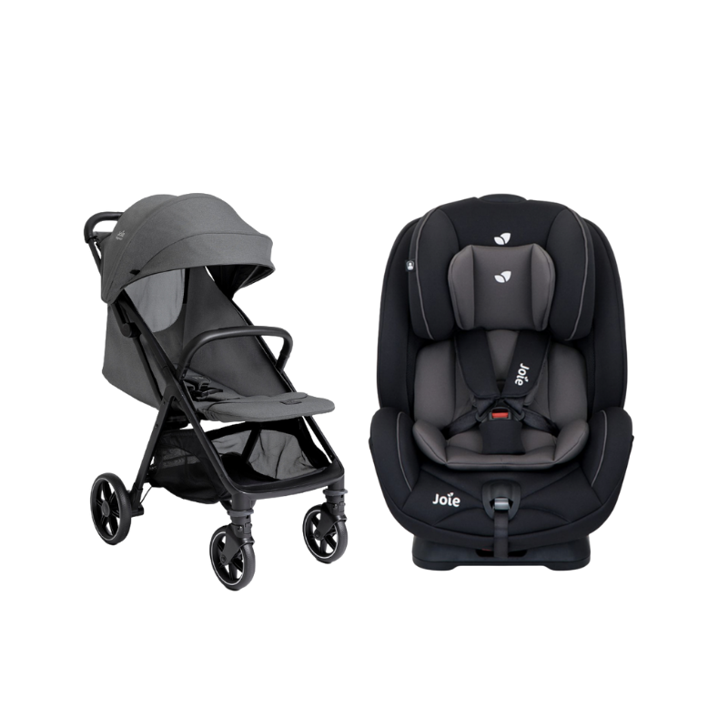 Xe Đẩy Trẻ Em Joie Parcel LX Signature Ebony + Ghế Ngồi Ô Tô Trẻ Em Joie Stages Coal