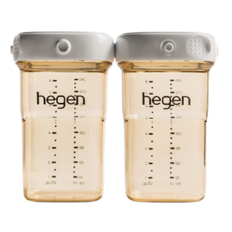 Bình trữ sữa Hegen PPSU 240ml nắp màu trắng (Combo 2 bình)
