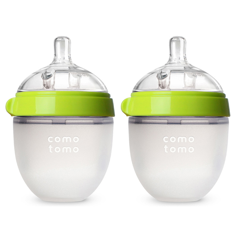 Bộ hai bình silicone Comotomo 150ml - Xanh