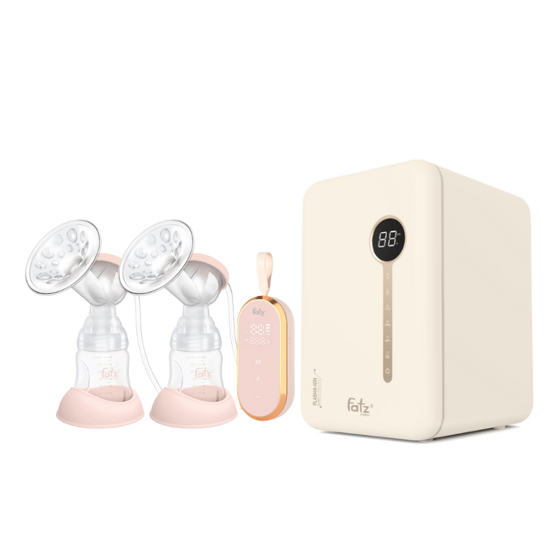 Combo Máy Hút Sữa Điện Đôi Fatzbaby Resonance 5 + Máy Tiệt Trùng Sấy Khô Khử Mùi UVC-LED Công Nghệ Nano Plasma Ion Fatzbaby PLASMAX 5